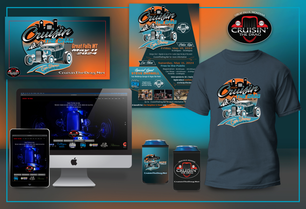 Website, Social Media, Event Logo, Poster design and T-shirt design for 2024 Cruisin' The Drag